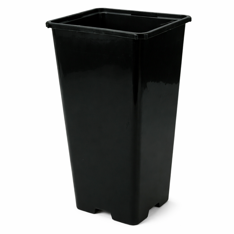 Pflanztopf, viereckig, 2 L, schwarz, 12 x 12 x 20 cm