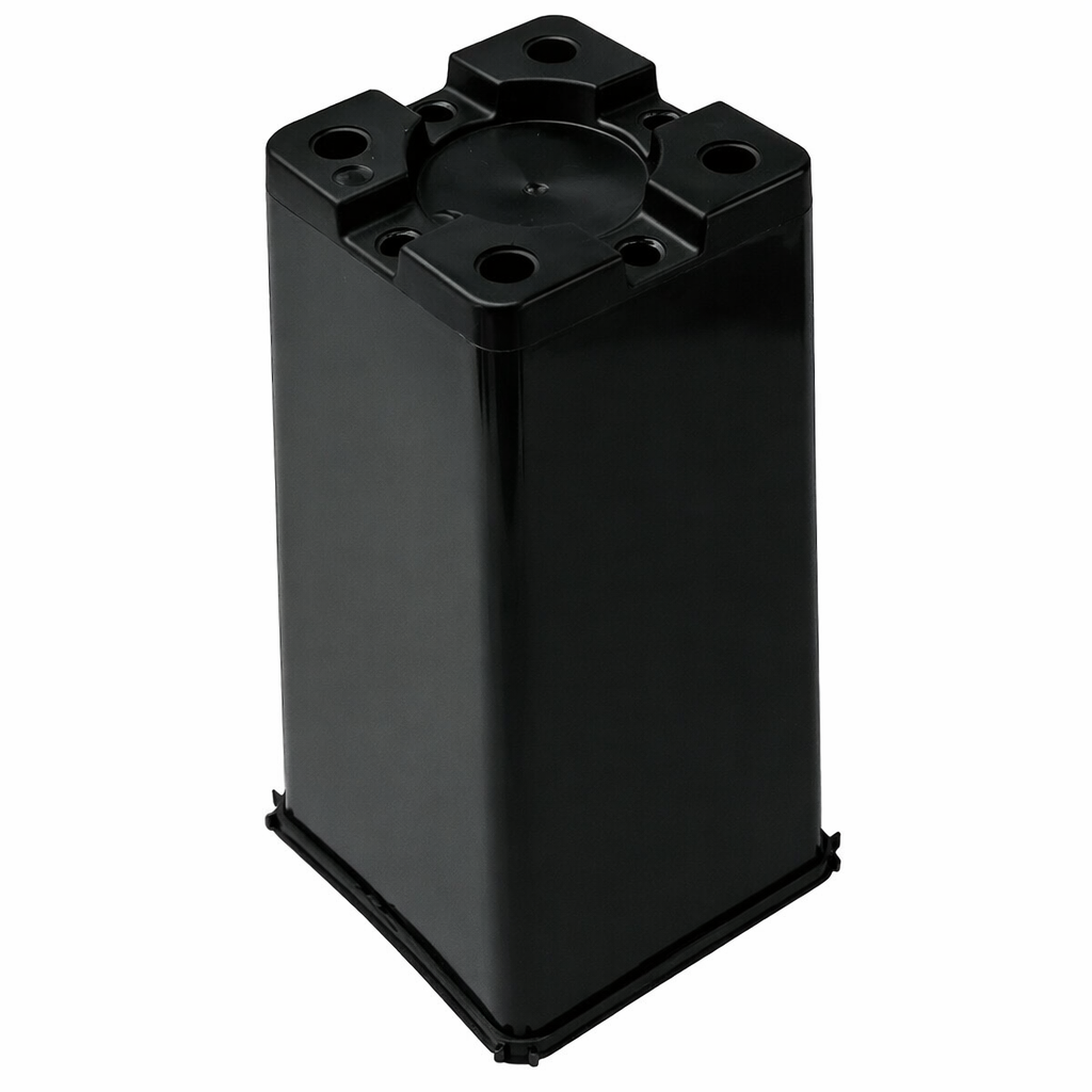 Pflanztopf, viereckig, 2 L, schwarz, 12 x 12 x 20 cm